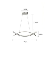 Lampadario A Sospensione Moderno 2 Linee Curve Incrociate Luce 4000k 6500k Lp-27         