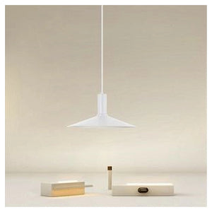 Trade Shop - Lampadario A Sospensione Moderno Con Paralume Conico In Ferro Bianco E27 33801         