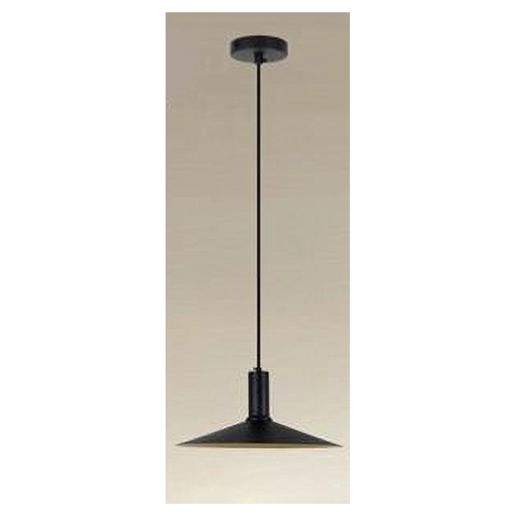 Trade Shop - Lampadario A Sospensione Moderno Con Paralume Conico In Ferro Nero Oro E27 33818         