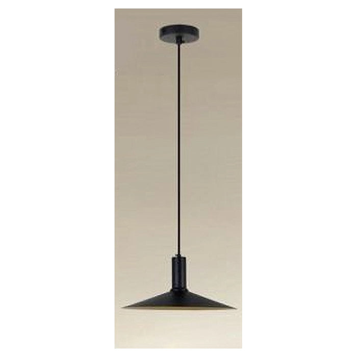 Trade Shop - Lampadario A Sospensione Moderno Con Paralume Conico In Ferro Nero Oro E27 33818         