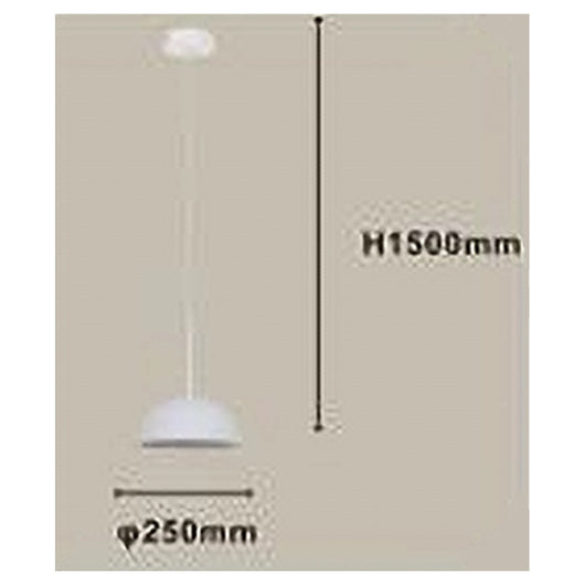 Trade Shop - Lampadario A Sospensione Moderno Con Paralume Cupola In Ferro Bianco E27 33764         