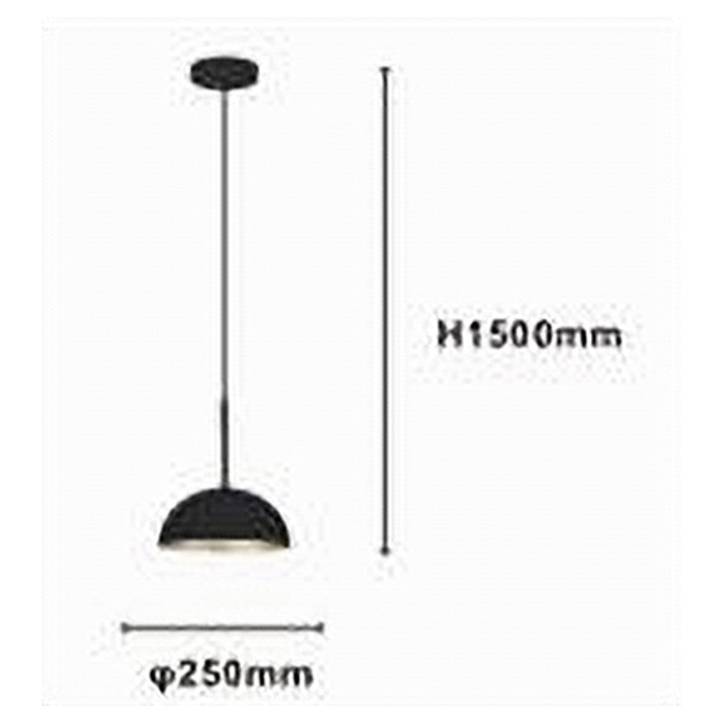 Trade Shop - Lampadario A Sospensione Moderno Con Paralume Cupola In Ferro Nero Oro E27 33771         