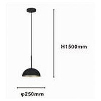 Trade Shop - Lampadario A Sospensione Moderno Con Paralume Cupola In Ferro Nero Oro E27 33771         