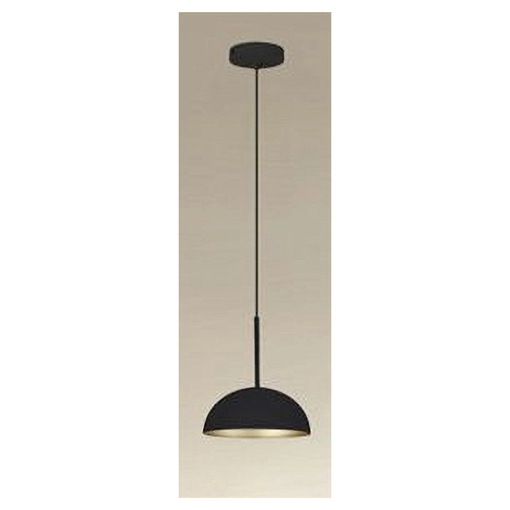 Trade Shop - Lampadario A Sospensione Moderno Con Paralume Cupola In Ferro Nero Oro E27 33771         