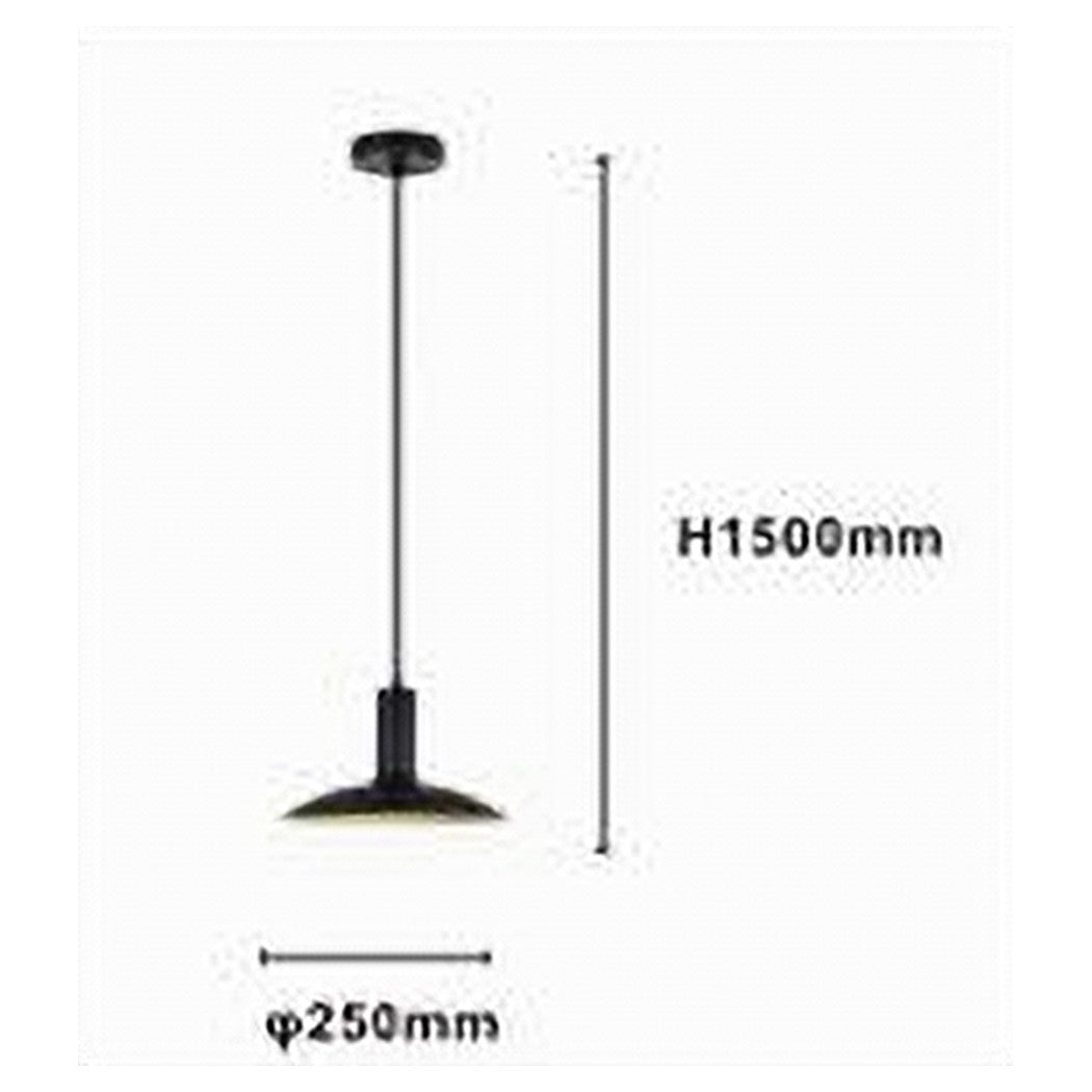 Trade Shop - Lampadario A Sospensione Moderno Con Paralume Semisfera In Ferro Nero Oro E27 33795         