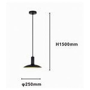 Trade Shop - Lampadario A Sospensione Moderno Con Paralume Semisfera In Ferro Nero Oro E27 33795         