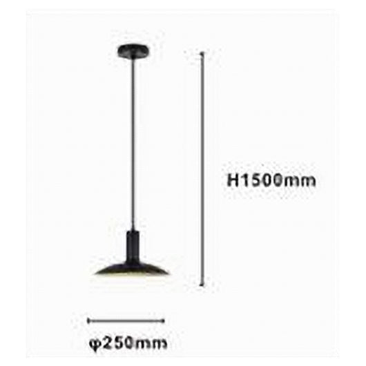 Trade Shop - Lampadario A Sospensione Moderno Con Paralume Semisfera In Ferro Nero Oro E27 33795         