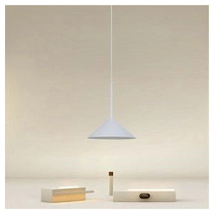 Trade Shop - Lampadario A Sospensione Moderno Con Paralume Triangolare In Ferro Bianco E27 33856         
