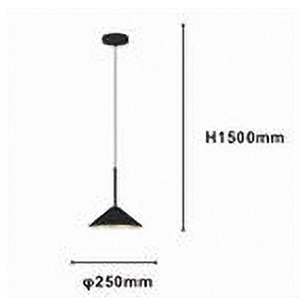 Trade Shop - Lampadario A Sospensione Moderno Con Paralume Triangolare In Ferro Nero Oro E27 33863         