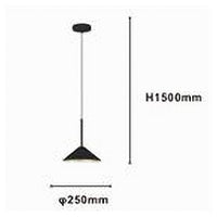 Trade Shop - Lampadario A Sospensione Moderno Con Paralume Triangolare In Ferro Nero Oro E27 33863         