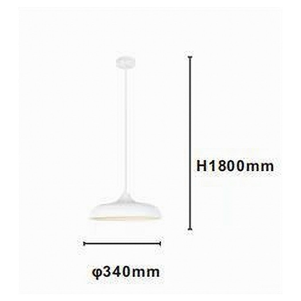 Trade Shop - Lampadario A Sospensione Moderno Contemporaneo E27 Paralume Ferro Cupola Bianco 33344         