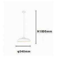 Trade Shop - Lampadario A Sospensione Moderno Contemporaneo E27 Paralume Ferro Cupola Bianco 33344         