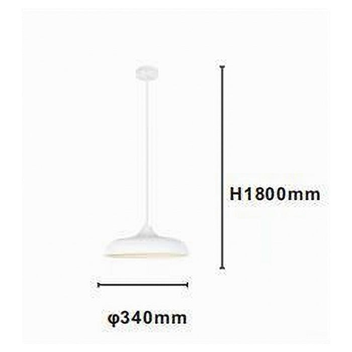 Trade Shop - Lampadario A Sospensione Moderno Contemporaneo E27 Paralume Ferro Cupola Bianco 33344         