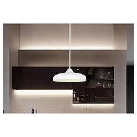 Trade Shop - Lampadario A Sospensione Moderno Contemporaneo E27 Paralume Ferro Cupola Bianco 33344         