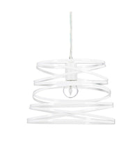 Lampadario A Sospensione Moderno Paralume Metallo A Vortice Traforato Bianco A08         