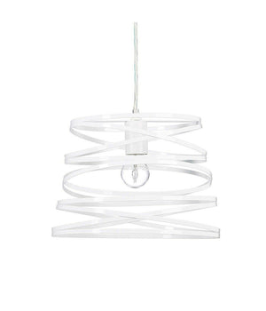 Lampadario A Sospensione Moderno Paralume Metallo A Vortice Traforato Bianco A08         