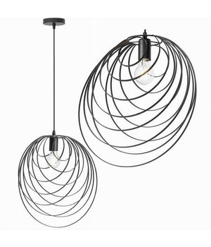 Lampadario A Sospensione Nero E27 Lampada Geometrica Da Soffitto Decorativa B86         