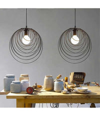 Lampadario A Sospensione Nero E27 Lampada Geometrica Da Soffitto Decorativa B86         