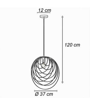 Lampadario A Sospensione Nero E27 Lampada Geometrica Da Soffitto Decorativa B86         