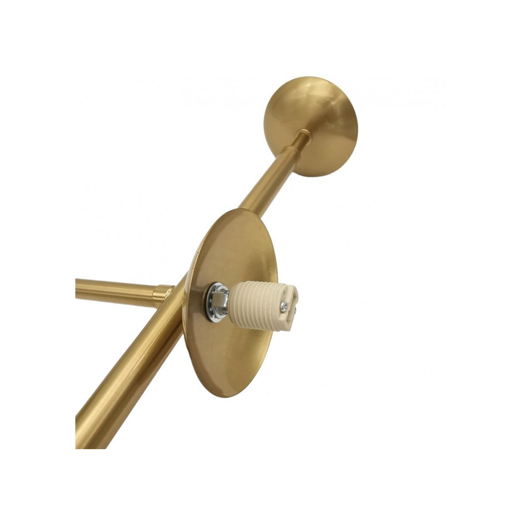 Trade Shop - Lampadario A Sospensione Oro Con 6 Sfere Bolle Bianche In Vetro Attacco G9 33726         