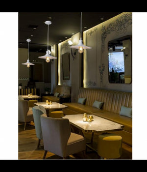 Lampadario A Sospensione Retrò Design Vintage Struttura In Metallo E27 A42  Bianco       