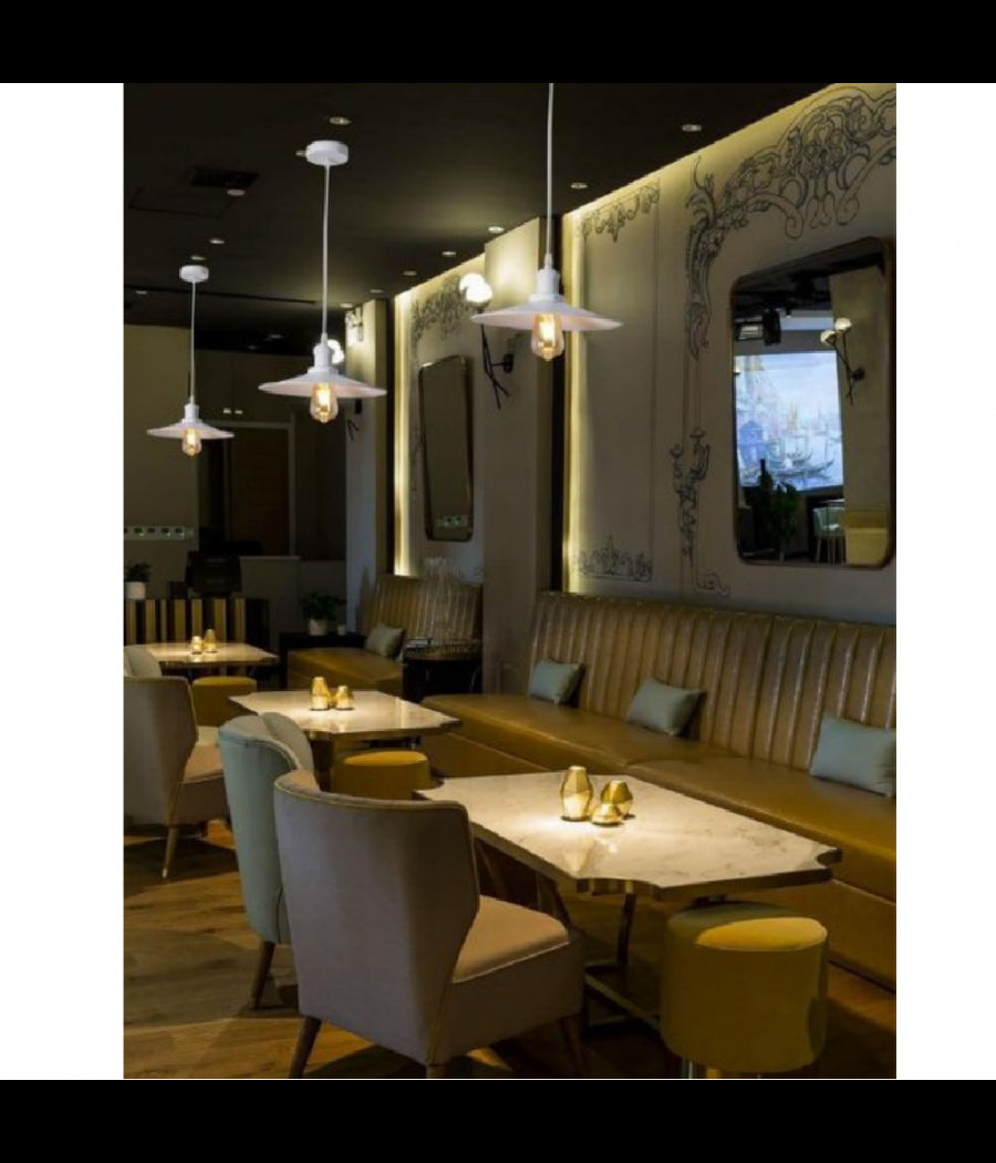 Lampadario A Sospensione Retrò Design Vintage Struttura In Metallo E27 A42         