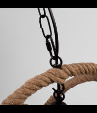 Lampadario A Sospensione Rustico Industriale E14 Sfera In Corda Metallo B55-3         