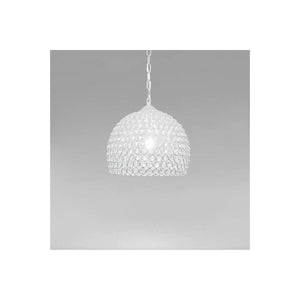 Trade Shop - Lampadario A Sospensione Semi Sfera Argento Cupola Cristalli Incastrati E27 32965 -