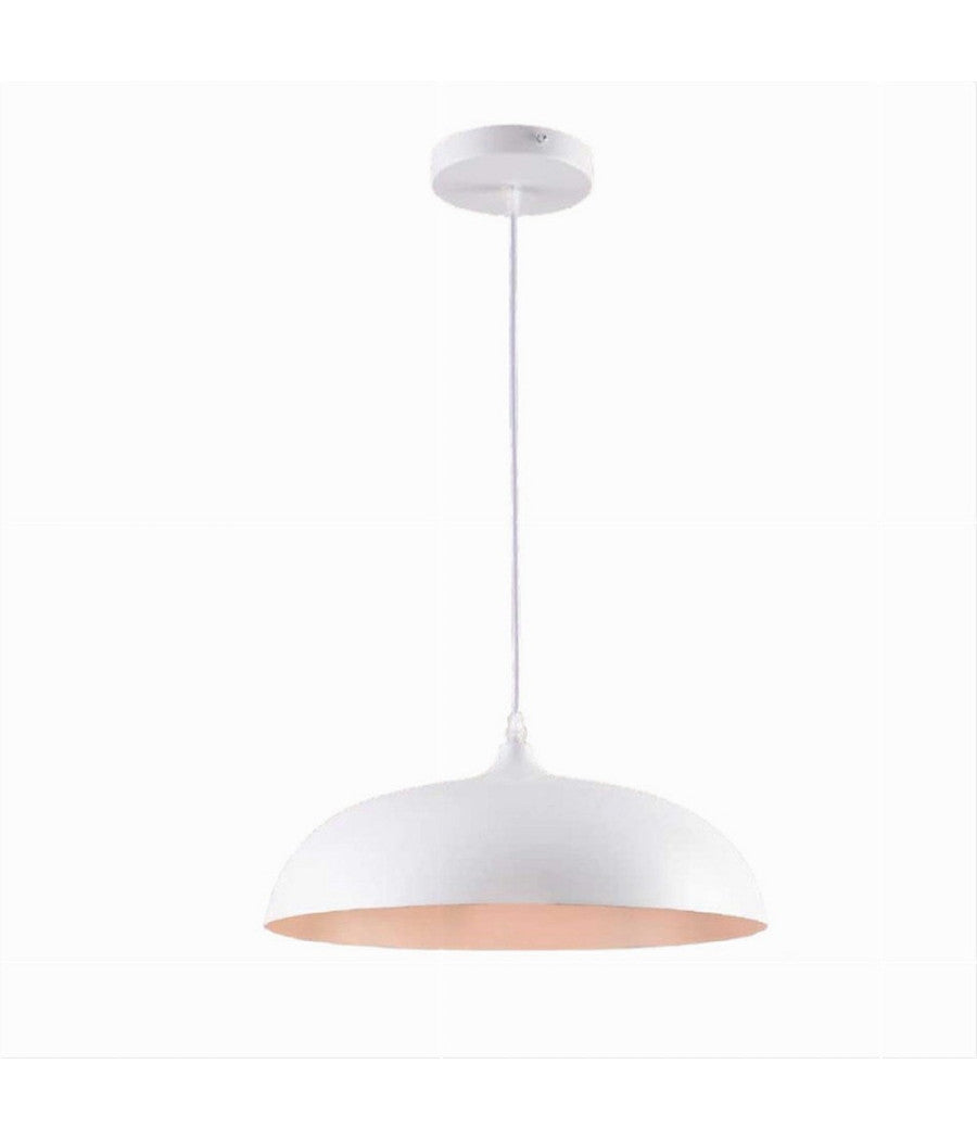 Lampadario A Sospensione Soffitto E27 Ferro Paralume Moderno Elegante Cupola B90         