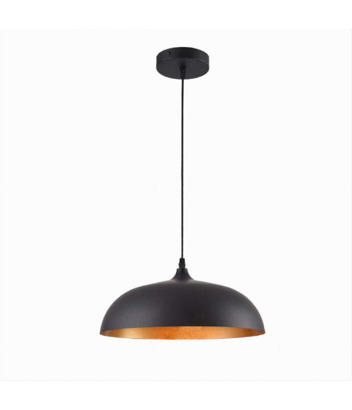 Lampadario A Sospensione Soffitto E27 Ferro Paralume Moderno Elegante Cupola B90  Nero       