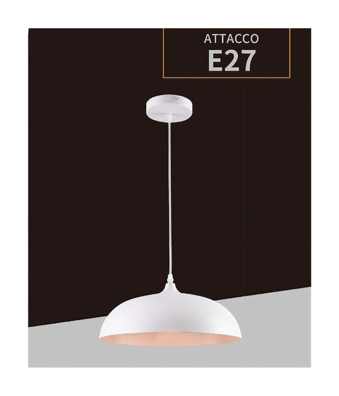 Lampadario A Sospensione Soffitto E27 Ferro Paralume Moderno Elegante Cupola B90         