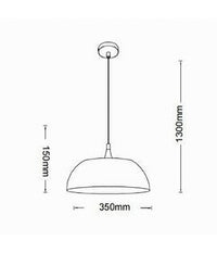 Lampadario A Sospensione Soffitto E27 Ferro Paralume Moderno Elegante Cupola B90  Bianco       