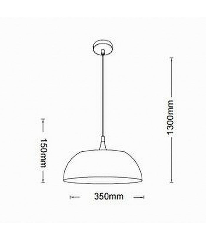 Lampadario A Sospensione Soffitto E27 Ferro Paralume Moderno Elegante Cupola B90  Bianco       
