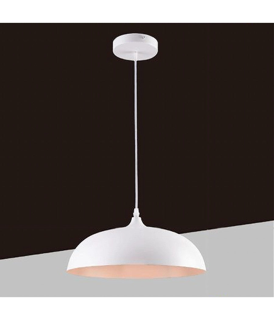 Lampadario A Sospensione Soffitto E27 Ferro Paralume Moderno Elegante Cupola B90         