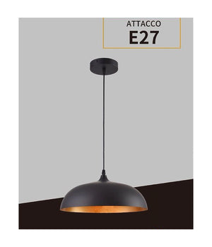 Lampadario A Sospensione Soffitto E27 Ferro Paralume Moderno Elegante Cupola B90         