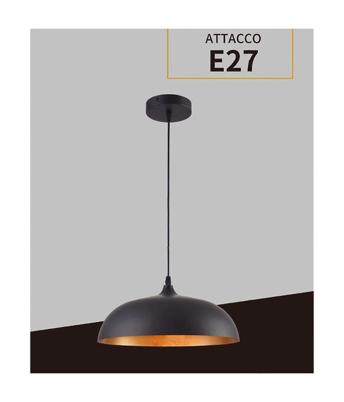 Lampadario A Sospensione Soffitto E27 Ferro Paralume Moderno Elegante Cupola B90         