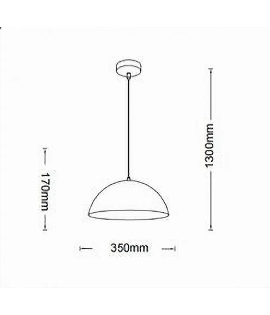 Trade Shop - Lampadario A Sospensione Soffitto E27 Paralume Cupola In Ferro Elegante Ip20 B92 - Bianco