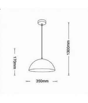 Trade Shop - Lampadario A Sospensione Soffitto E27 Paralume Cupola In Ferro Elegante Ip20 B92 - Bianco