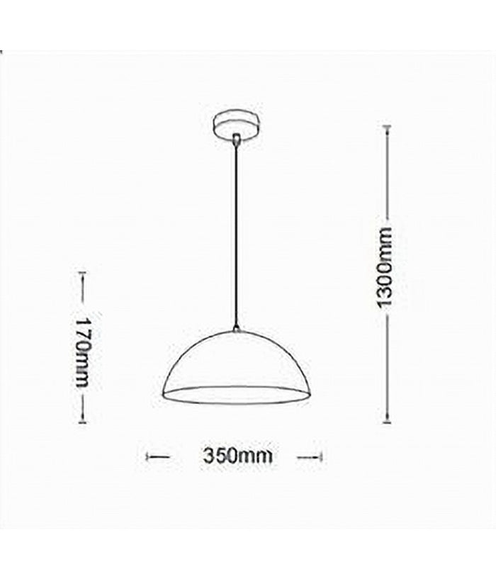 Lampadario A Sospensione Soffitto E27 Paralume Cupola In Ferro Elegante Ip20 B92         