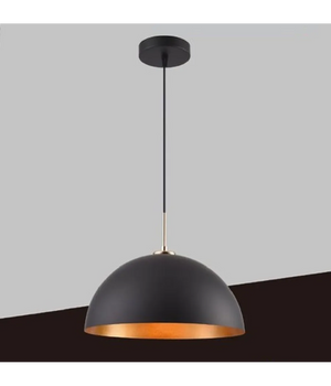 Trade Shop - Lampadario A Sospensione Soffitto E27 Paralume Cupola In Ferro Elegante Ip20 B92 - Nero