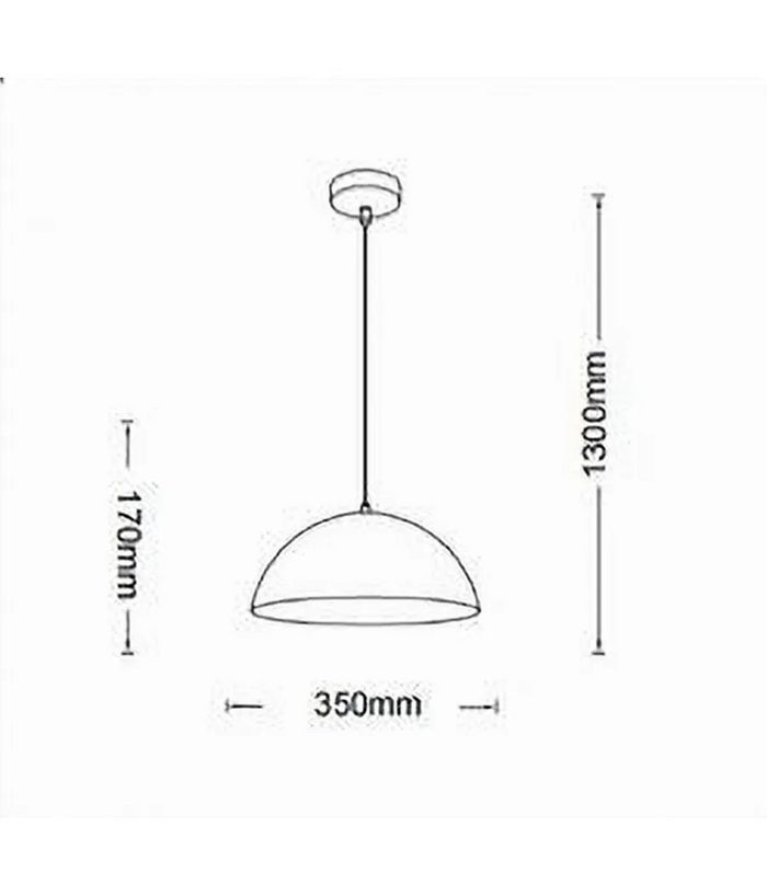 Trade Shop - Lampadario A Sospensione Soffitto E27 Paralume Cupola In Ferro Elegante Ip20 B92 - Nero