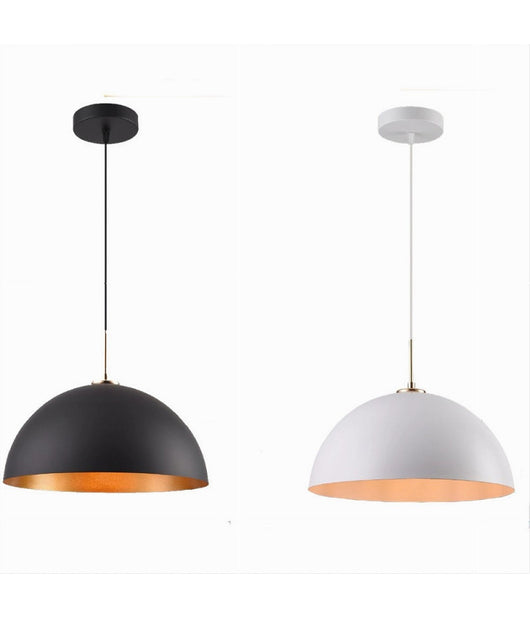 Lampadario A Sospensione Soffitto E27 Paralume Cupola In Ferro Elegante Ip20 B92         