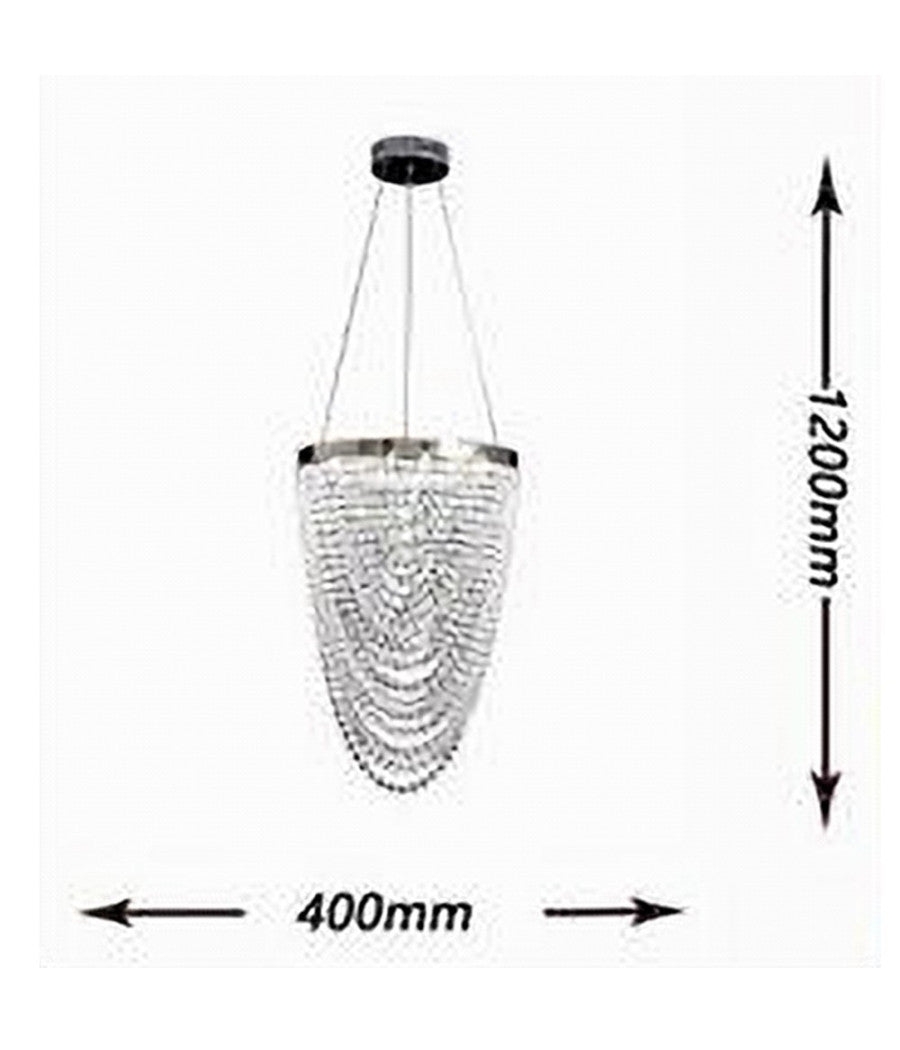 Lampadario A Sospensione Soffitto Led 35w Moderno Cristalli Luce Fredda 6500k B75         