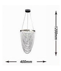 Lampadario A Sospensione Soffitto Led 35w Moderno Cristalli Luce Fredda 6500k B75         