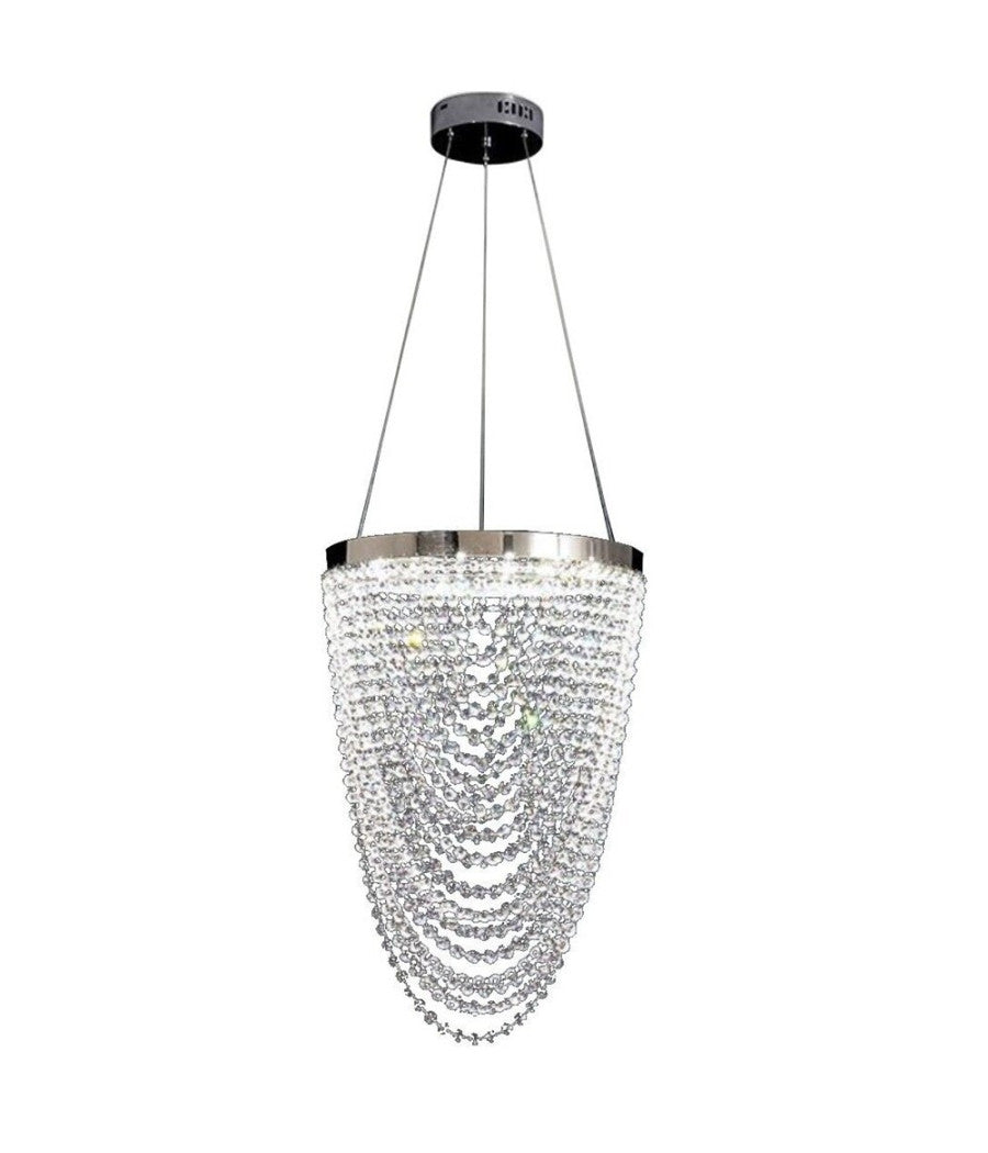 Lampadario A Sospensione Soffitto Led 35w Moderno Cristalli Luce Fredda 6500k B75         