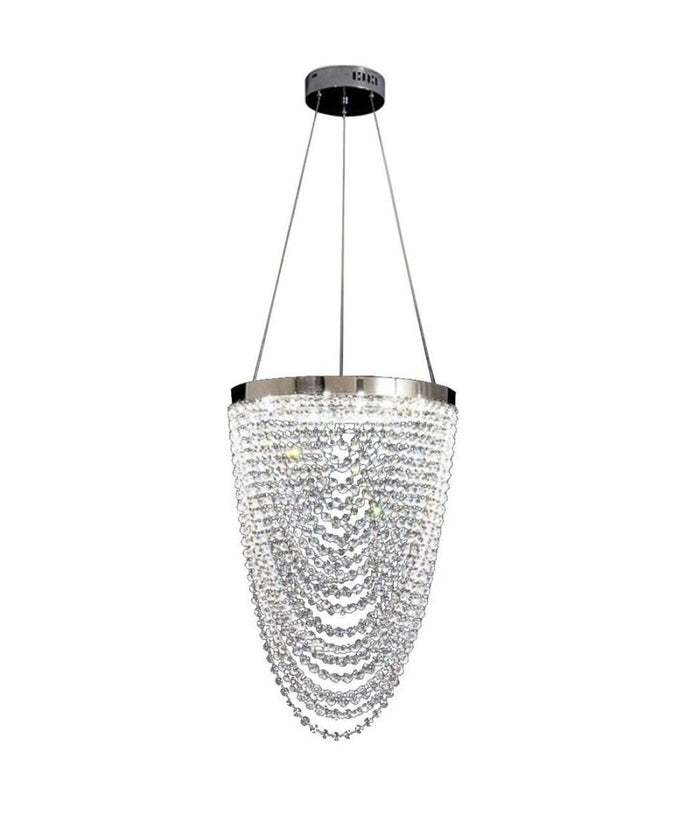 Lampadario A Sospensione Soffitto Led 35w Moderno Cristalli Luce Fredda 6500k B75         