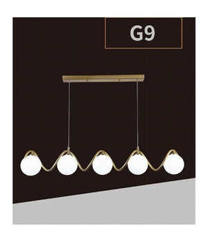 Lampadario A Sospensione Soffitto Twister Con 5 Sfere Vetro Lampada Bronzo G9 B96         