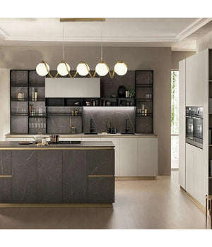 Lampadario A Sospensione Soffitto Twister Con 5 Sfere Vetro Lampada Bronzo G9 B96         