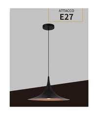 Lampadario A Sospensione Stile Contemporaneo In Metallo Decorativo Luce E27 B98  Nero       