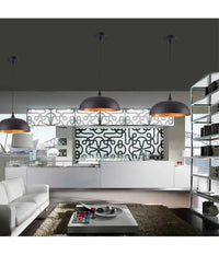 Lampadario A Sospensione Stile Contemporaneo In Metallo Pendente A Cupola E27 B91  Nero       